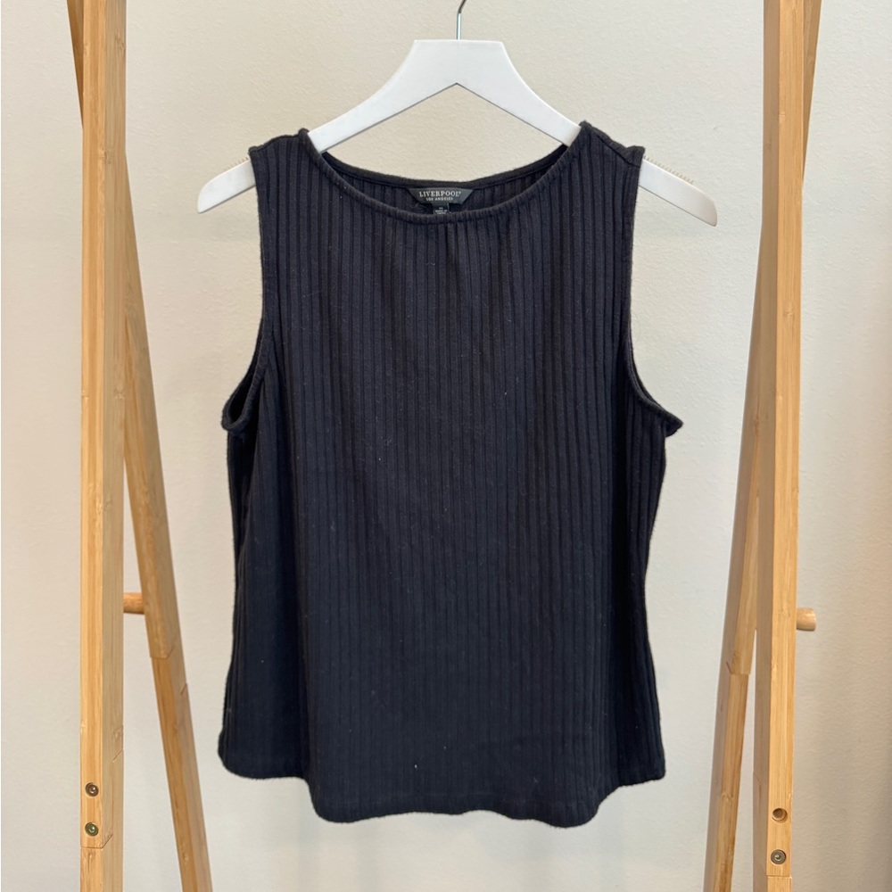 Liverpool Black Ribbed Tank Top